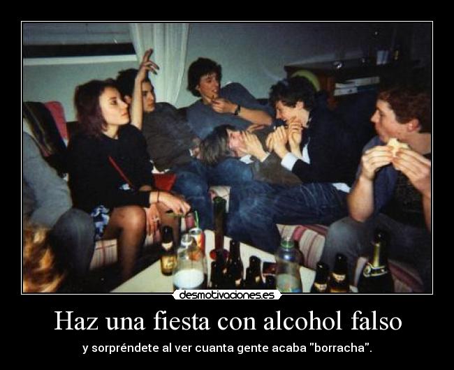 Haz una fiesta con alcohol falso -