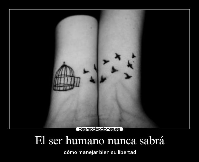 El ser humano nunca sabrá - cómo manejar bien su libertad