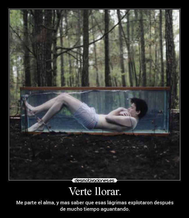 Verte llorar. - Me parte el alma, y mas saber que esas lágrimas explotaron después
de mucho tiempo aguantando.
