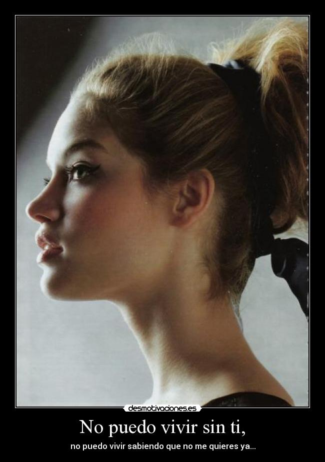 No puedo vivir sin ti, - no puedo vivir sabiendo que no me quieres ya...