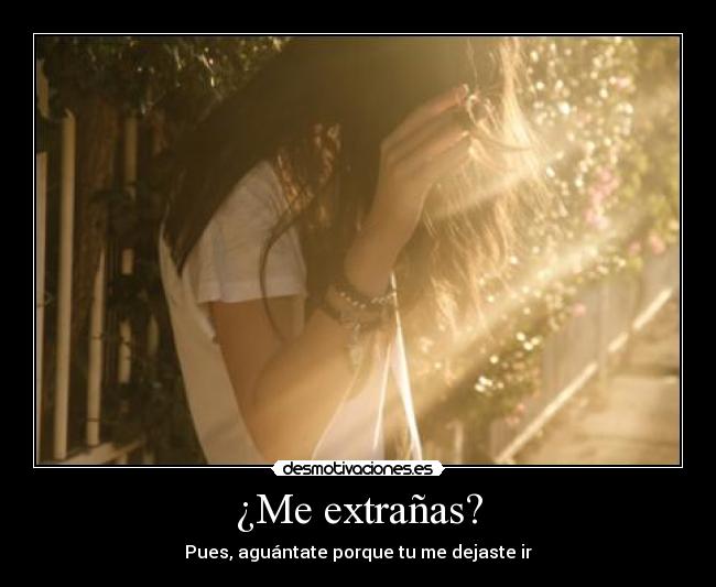 ¿Me extrañas? - Pues, aguántate porque tu me dejaste ir