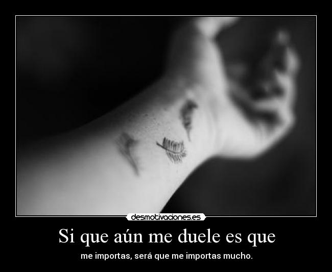 Si que aún me duele es que - me importas, será que me importas mucho.
