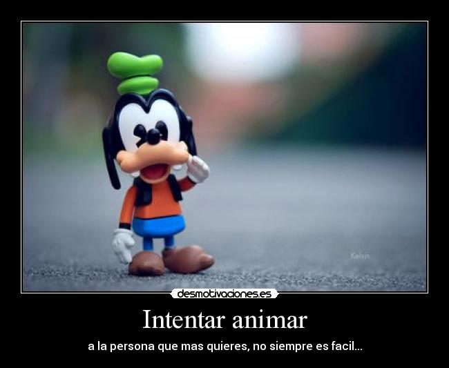 Intentar animar - a la persona que mas quieres, no siempre es facil...