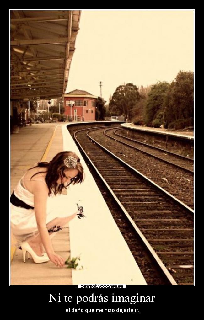 Ni te podrás imaginar - el daño que me hizo dejarte ir.