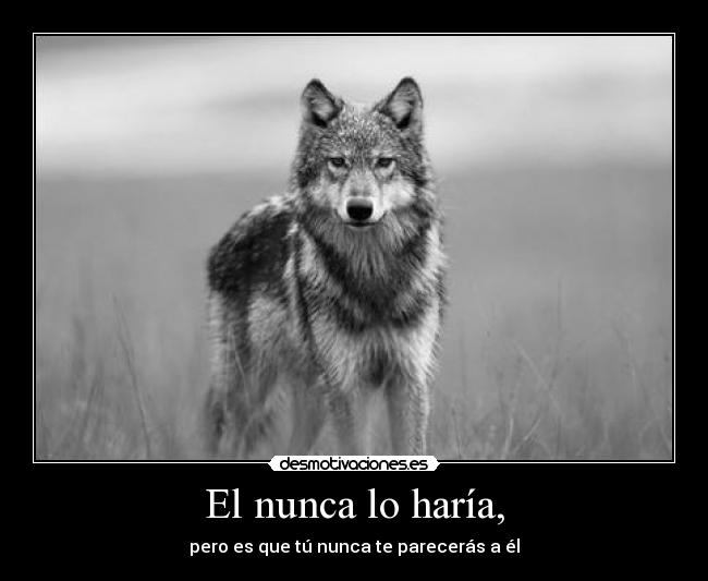 El nunca lo haría, - pero es que tú nunca te parecerás a él