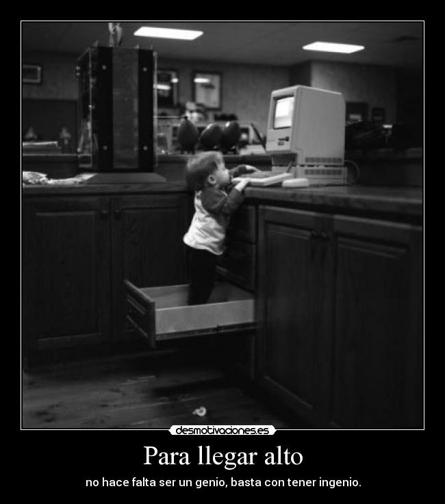 Para llegar alto - no hace falta ser un genio, basta con tener ingenio.