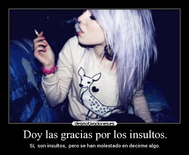 Doy las gracias por los insultos. - 