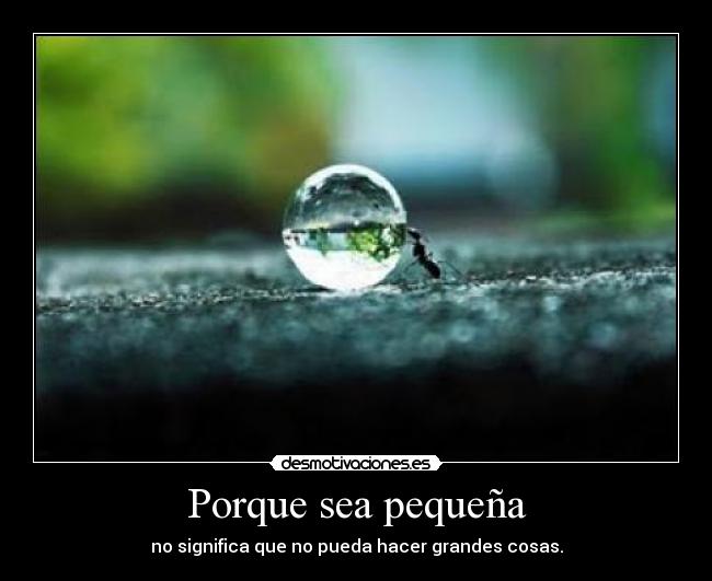 Porque sea pequeña -