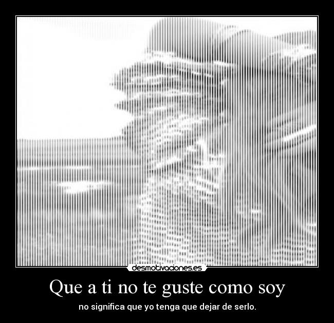 Que a ti no te guste como soy - no significa que yo tenga que dejar de serlo.