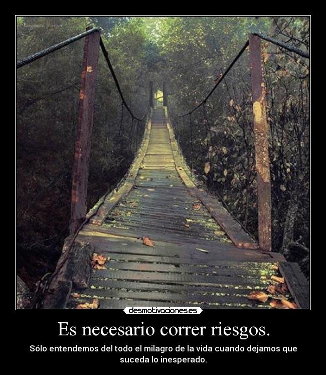 Es necesario correr riesgos. - 