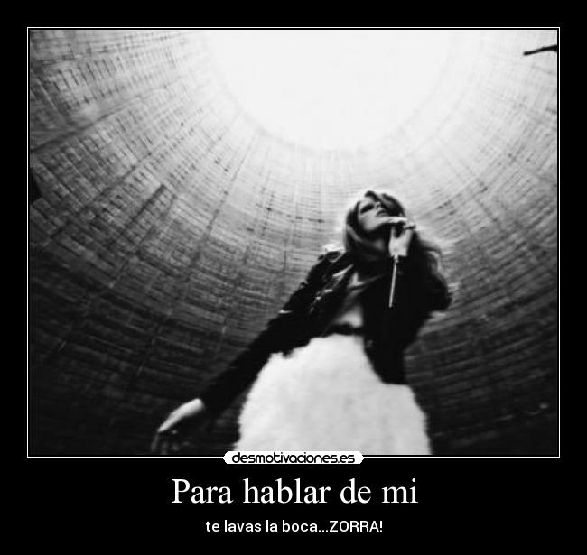 Para hablar de mi - te lavas la boca...ZORRA!