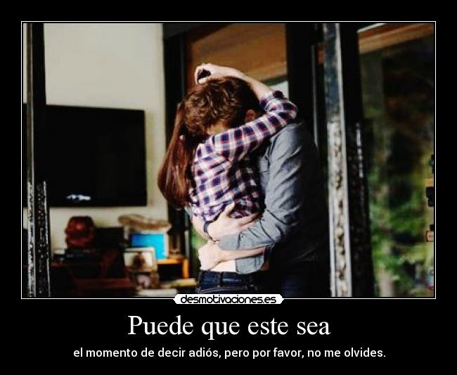 Puede que este sea - el momento de decir adiós, pero por favor, no me olvides.