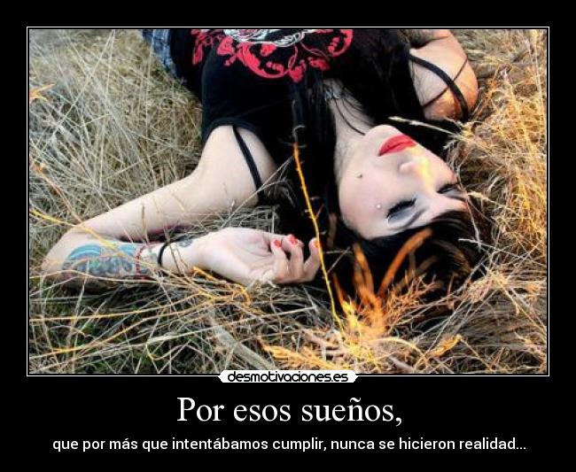 Por esos sueños, - que por más que intentábamos cumplir, nunca se hicieron realidad...