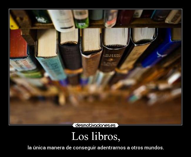 Los libros, - la única manera de conseguir adentrarnos a otros mundos.
