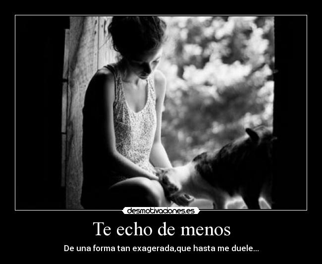 Te echo de menos - De una forma tan exagerada,que hasta me duele...