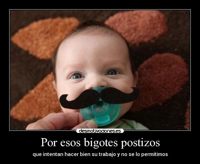 Por esos bigotes postizos - que intentan hacer bien su trabajo y no se lo permitimos