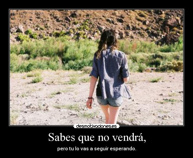 Sabes que no vendrá, - pero tu lo vas a seguir esperando.