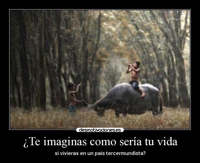¿Te imaginas como sería tu vida - si vivieras en un pais tercermundista?