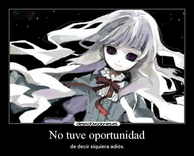 No tuve oportunidad - de decir siquiera adiós.