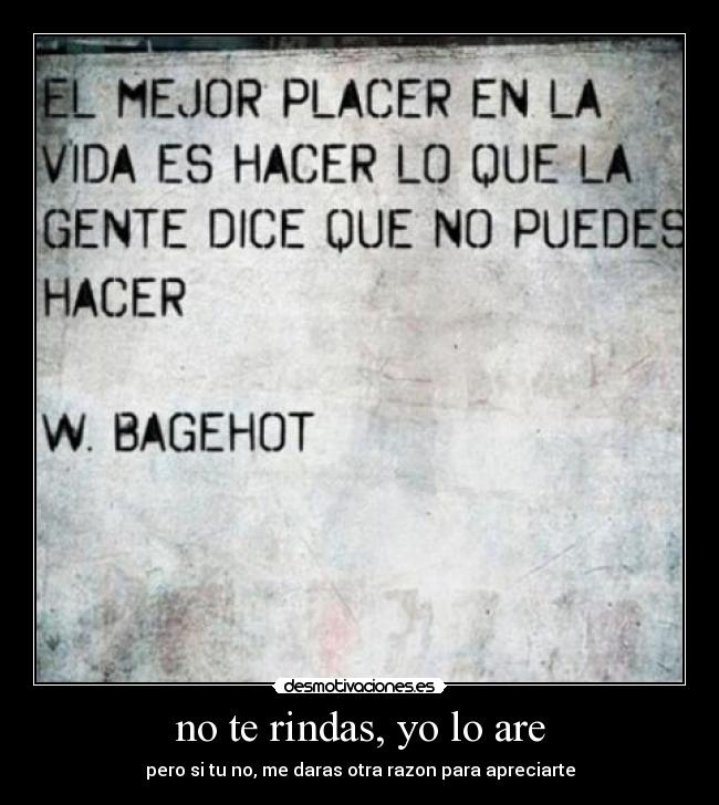 no te rindas, yo lo are - pero si tu no, me daras otra razon para apreciarte