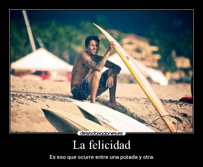 La felicidad - Es eso que ocurre entre una putada y otra.