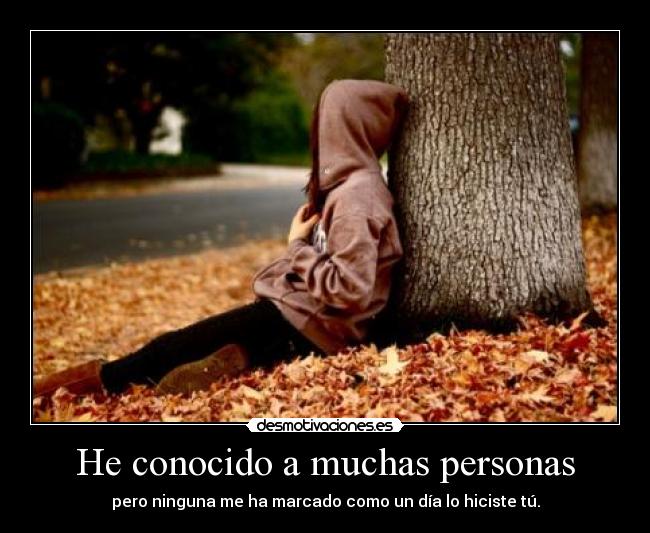 He conocido a muchas personas - pero ninguna me ha marcado como un día lo hiciste tú.