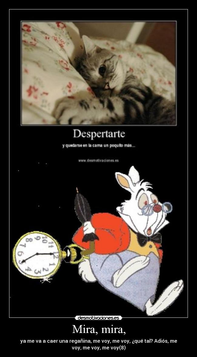 Mira, mira, - ya me va a caer una regañina, me voy, me voy, ¿qué tal? Adiós, me
voy, me voy, me voy(8)