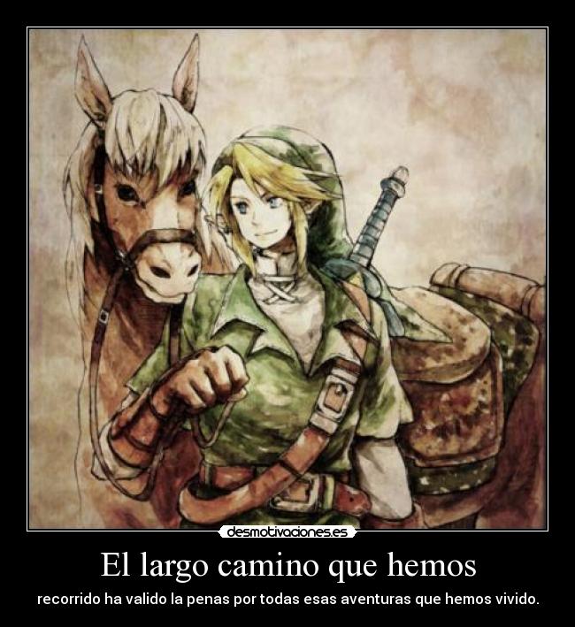 carteles link epona thelegendofzelda largo camino que hemos desmotivaciones