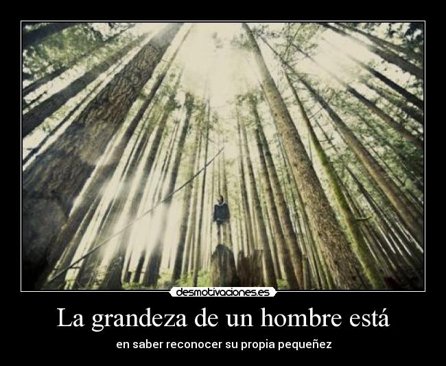 La grandeza de un hombre está - en saber reconocer su propia pequeñez