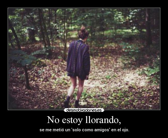 No estoy llorando, - se me metió un solo como amigos en el ojo.