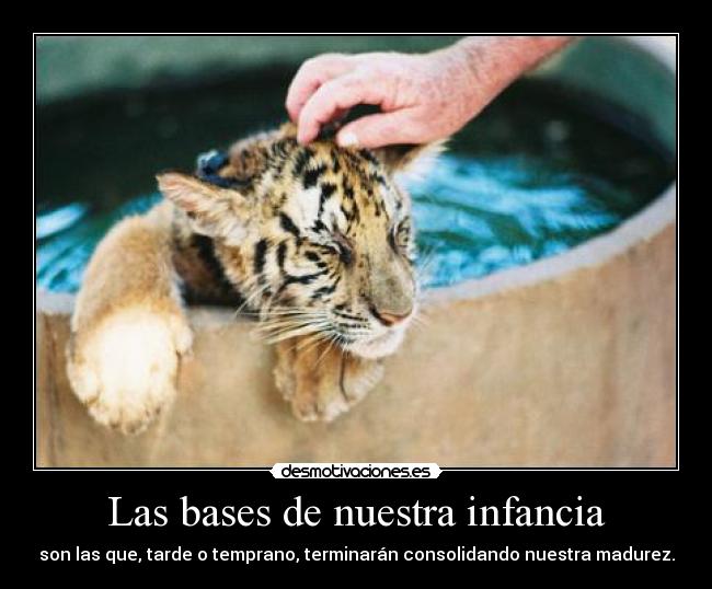 Las bases de nuestra infancia - son las que, tarde o temprano, terminarán consolidando nuestra madurez.