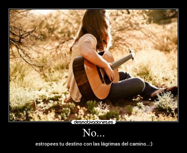 No... - estropees tu destino con las lágrimas del camino...:)