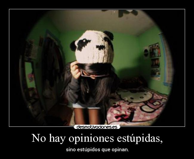 No hay opiniones estúpidas, - sino estúpidos que opinan.