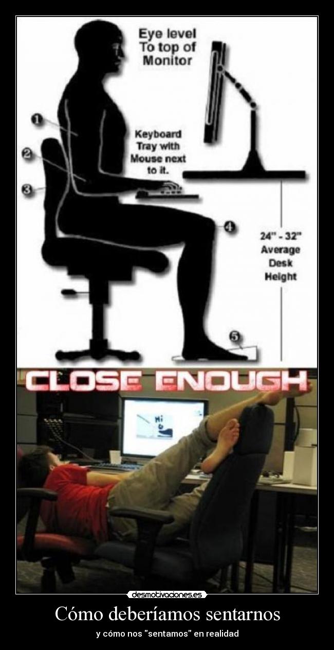 Cómo deberíamos sentarnos - y cómo nos sentamos en realidad