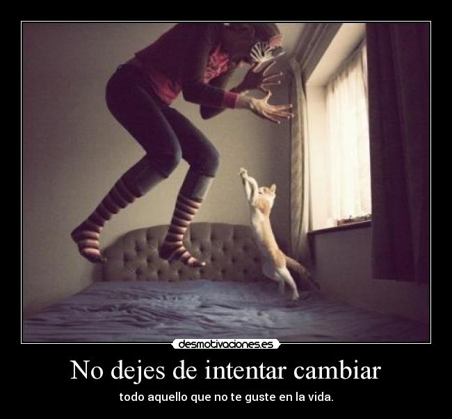 No dejes de intentar cambiar - todo aquello que no te guste en la vida.