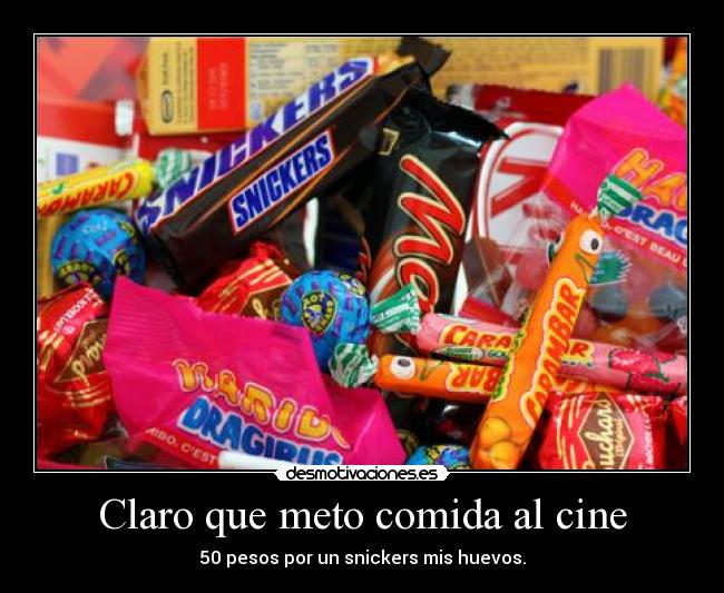 Claro que meto comida al cine -