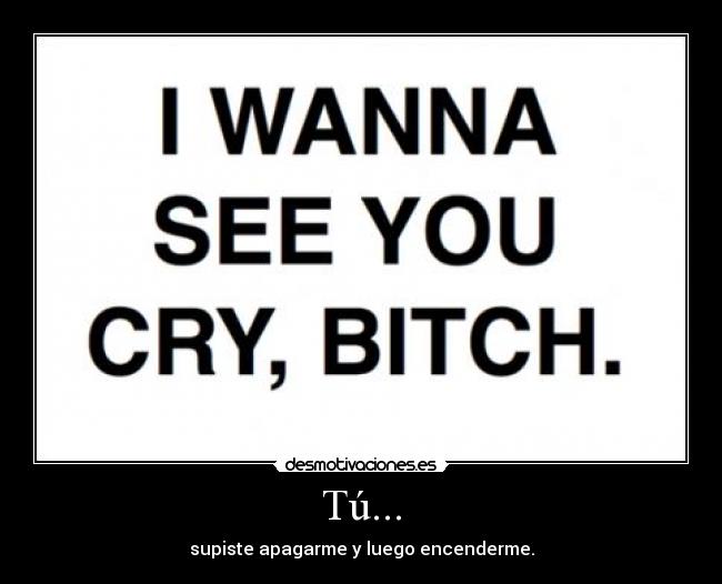 Tú... - supiste apagarme y luego encenderme.