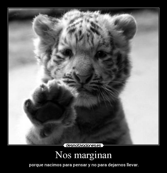 Nos marginan - porque nacimos para pensar y no para dejarnos llevar.