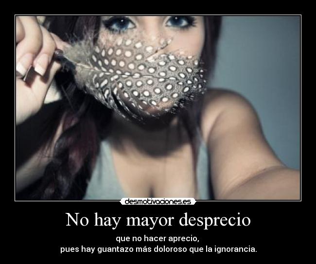 No hay mayor desprecio -