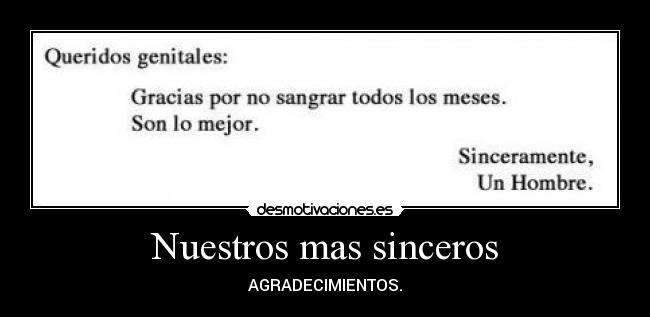 Nuestros mas sinceros - 