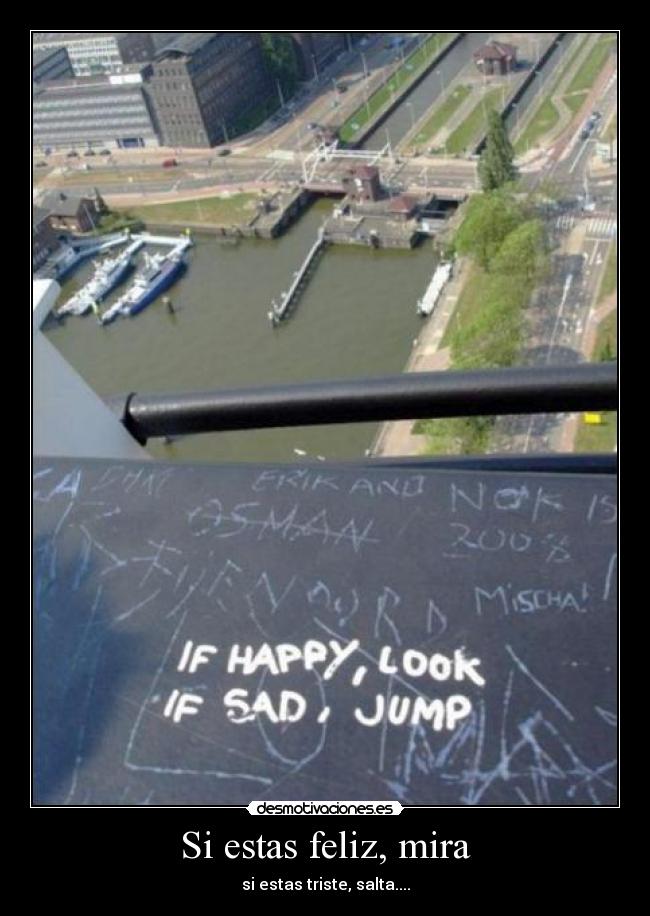 Si estas feliz, mira - si estas triste, salta....