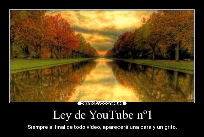 Ley de YouTube nº1 - Siempre al final de todo vídeo, aparecerá una cara y un grito.