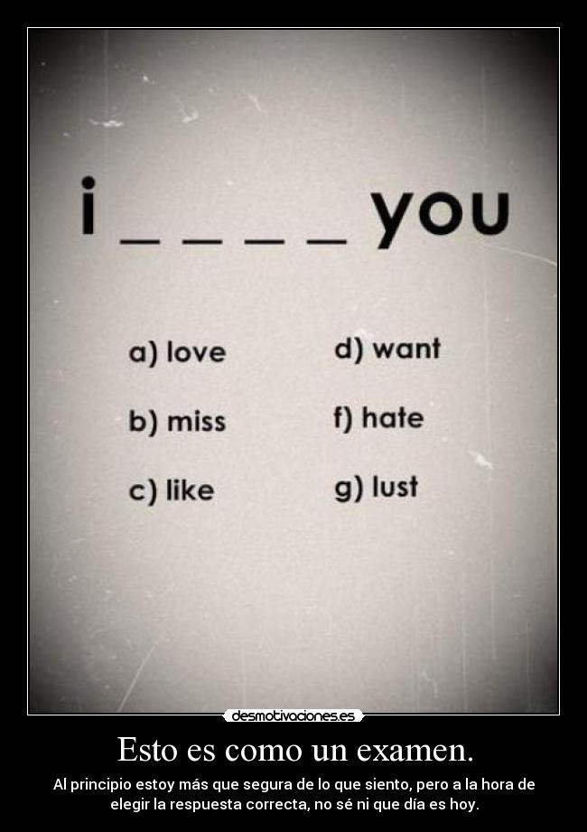 Esto es como un examen. - 