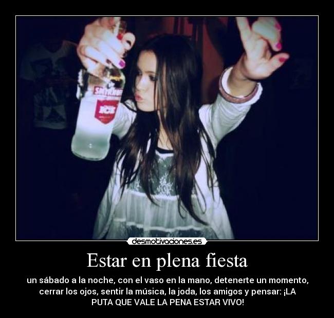 Estar en plena fiesta -