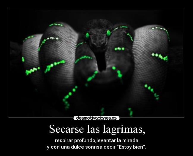 Secarse las lagrimas, - respirar profundo,levantar la mirada
y con una dulce sonrisa decir Estoy bien.