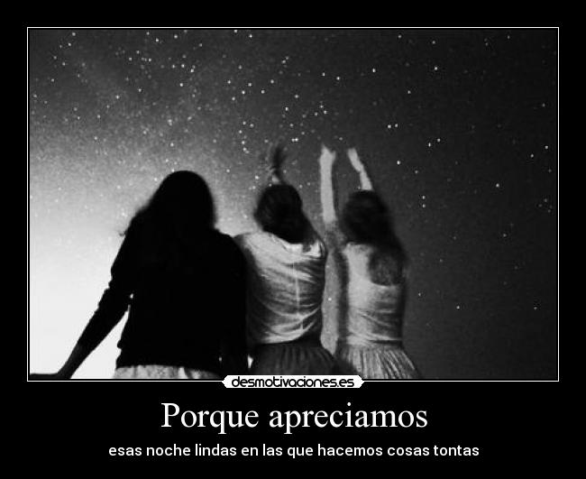 Porque apreciamos - esas noche lindas en las que hacemos cosas tontas