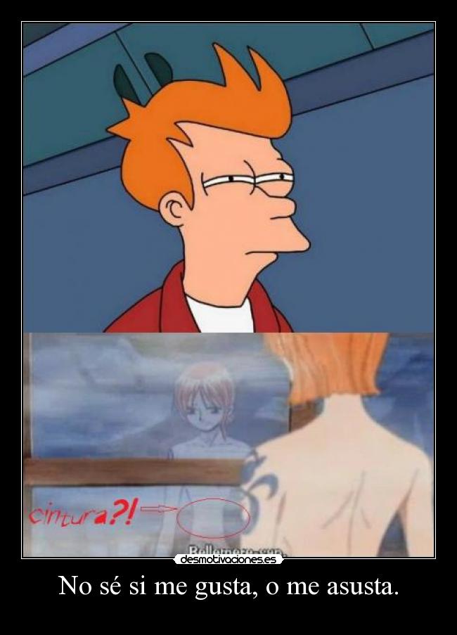 carteles nami one oiece cintura fry futurama meme gusta asusta resubido muchas veces desmotivaciones