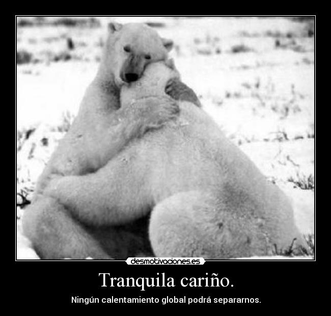 Tranquila cariño. - Ningún calentamiento global podrá separarnos.