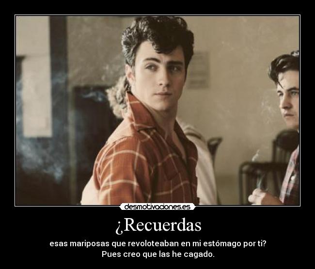¿Recuerdas - esas mariposas que revoloteaban en mi estómago por ti?
Pues creo que las he cagado.