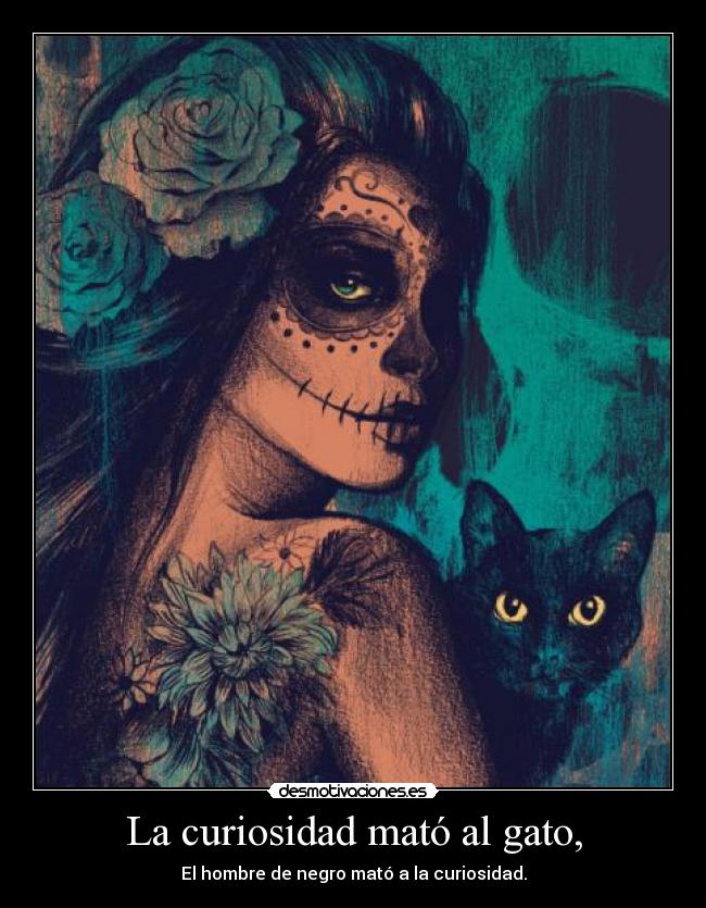 La curiosidad mató al gato, - El hombre de negro mató a la curiosidad.